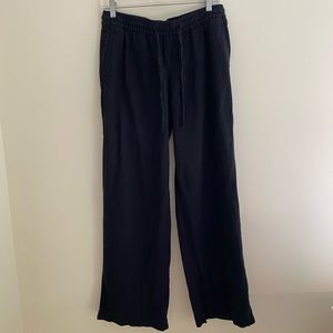 Baggy Black Linen Pant-Small